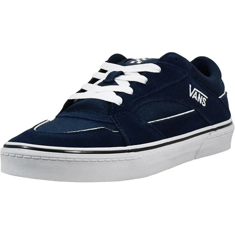 Vans Mens Colson Retro Throwback Suede Sneaker Size 10 Navy Blue-White Low Top